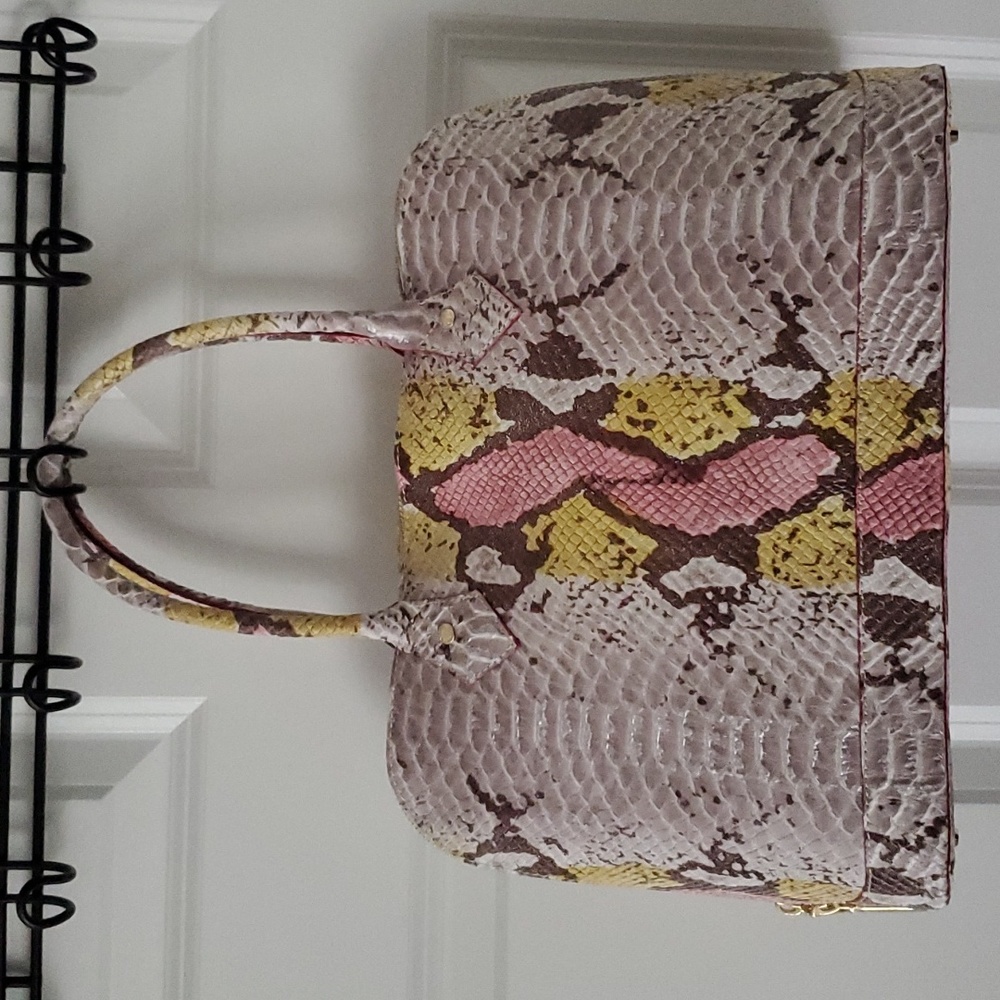 NWOT Arcadia Multicolor Snakeprint Leather Bag Medium Size